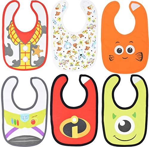 Disney Pixar Baby Boys 6 Pack Bibs Toy Story Incredibles Nemo Monsters Infant Disney Pixar Baby Boys 6 Pack Bibs Toy Story Incredibles Nemo Monsters Infant