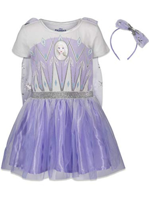 Disney Frozen Queen Elsa Princess Anna Toddler Girls Costume Gown  Headband Set 3T PurpleWhite