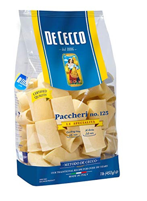 De Cecco Semolina Pasta Paccheri No125 1 LB De Cecco Semolina Pasta Paccheri No125 1 LB