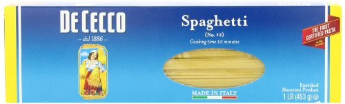 De Cecco Semolina Pasta Spaghetti No12 1 Pound Pack of 5 De Cecco Semolina Pasta Spaghetti No12 1 Pound Pack of 5