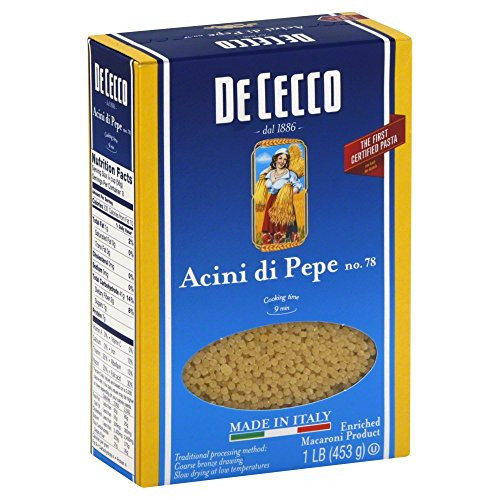 De Cecco Pasta Acini Di Pepe Pasta 16 Ounces Pack of 2 De Cecco Pasta Acini Di Pepe Pasta 16 Ounces Pack of 2