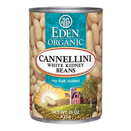 Eden Organic Cannellini White Kidney Beans No Salt Added 15Ounce Cans Pack of 12