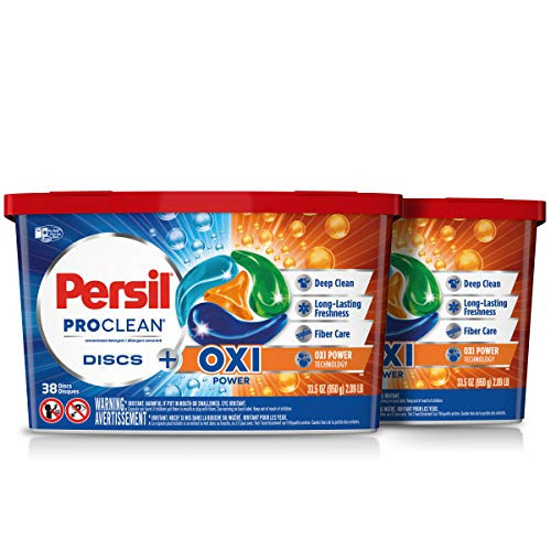 Persil ProClean Laundry Detergent Discs Oxi 38 Count Pack of 2 76 Total Loads