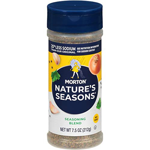 Morton 25 Less Sodium Natures Seasons Seasoning Blend 75 Ounce Pack of 6