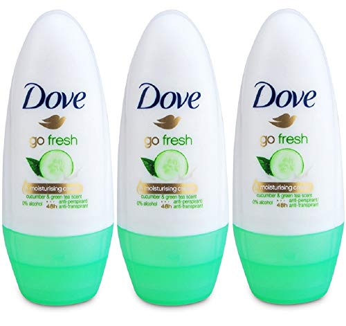 Dove Go Fresh Cucumber  Green Tea Scent Antiperspirant Deodorant Rollon 50ml 17 Fluid Ounce Pack of 3