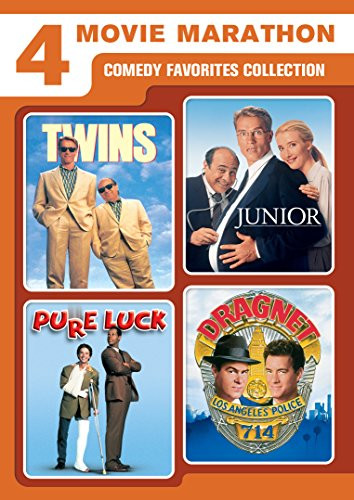 4Movie Marathon Comedy Favorites Collection Twins  Junior  Pure Luck  Dragnet