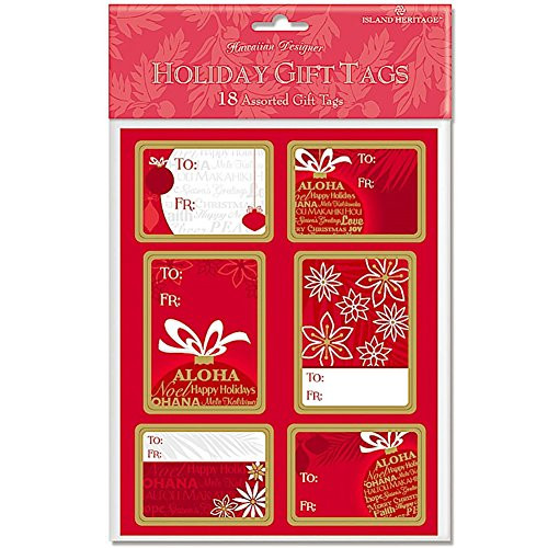 Island Heritage Ornament 18 Pack Adhesive Hawaiian Tag Labels