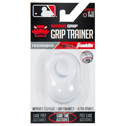 Franklin Sports Baseball Bat Swing Trainer  Gator Grip Grip Trainer  Baseball and Softball Hitting Aid  Knuckle Aligner and Swing Trainer  White