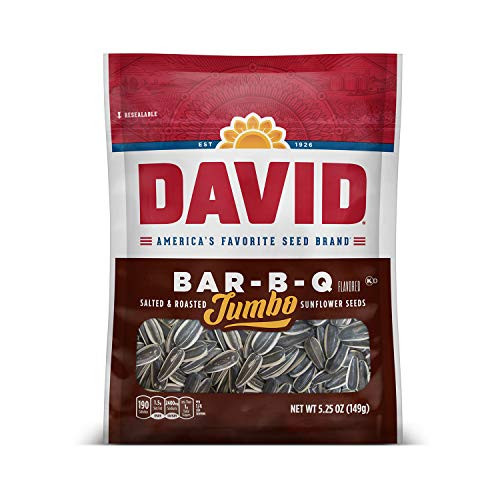 DAVID Roasted and Salted BarBQ Jumbo Sunflower Seeds Keto Friendly 525 Oz DAVID Roasted and Salted BarBQ Jumbo Sunflower Seeds Keto Friendly 525 Oz