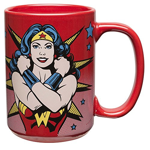 Zak Designs DC Comics 15 oz. Ceramic Coffee Mug, Wonder Woman