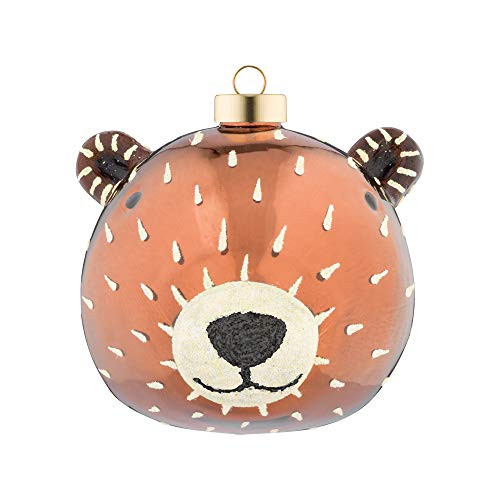 kat  annie Ornament Little Bear Brown White Gold