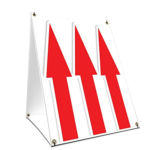 AFrame Sidewalk Giant Up Arrow Sign with Graphics On Each Side  18 X 24 Print Size