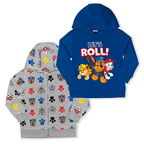 Nickelodeon Boys 2Piece Paw Patrol Pullover Hoodie and Full Zip Hooded Jacket Set GreyBlue Size 6