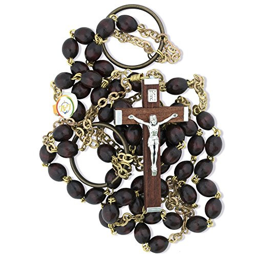 Vatican Imports Monks Girdle Catholic Rosary with Wood Beads