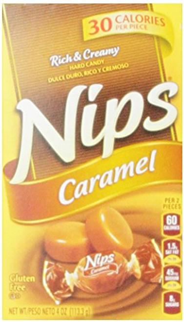 Nips Caramel Candy 4 Ounce Box Pack of 12