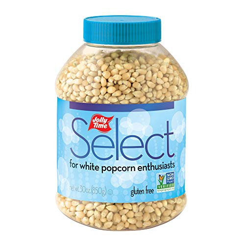 JOLLY TIME Select Popcorn Kernels  Gourmet White Popping Corn 30 Ounce Bulk Jars for Air Popper Machine or Stovetop Pack of 6