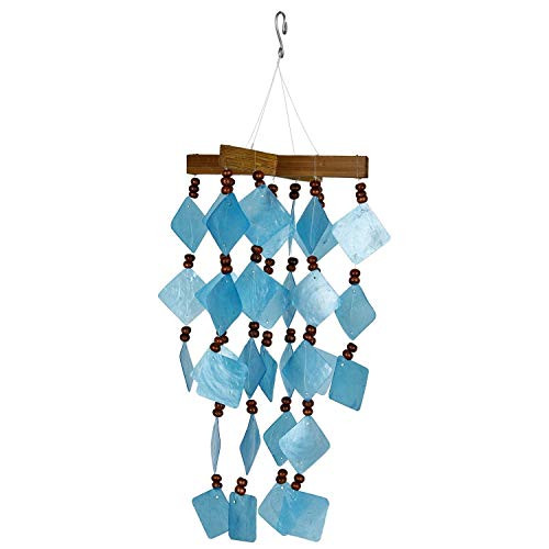 Woodstock Chimes CDCB The Original Guaranteed Musically Tuned Chime Asli Arts Collection Diamond Capiz  Blue