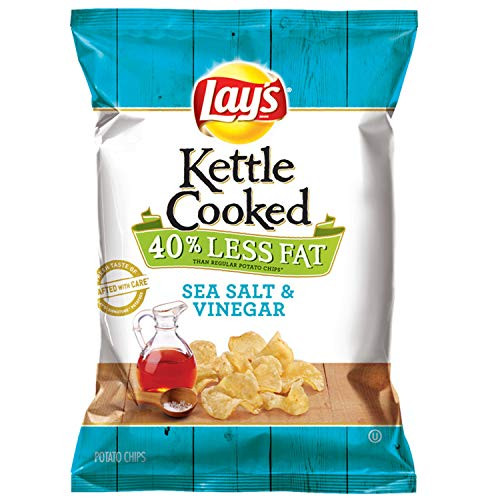 Lays Kettle Cooked 40 Less Fat Salt Vinegar Flavored Potato Chips 1375 Ounce Pack of 64 Lays Kettle Cooked 40 Less Fat Salt Vinegar Flavored Potato Chips 1375 Ounce Pack of 64