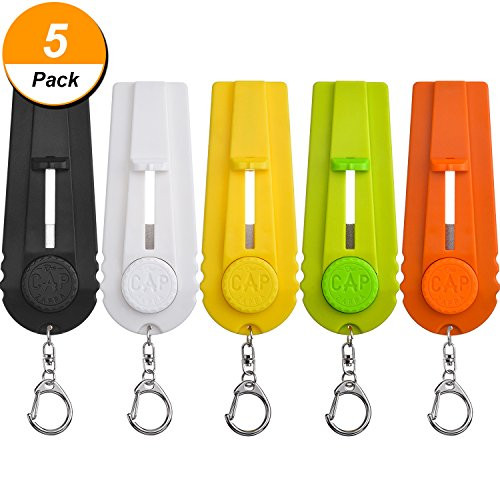 Mtlee 5 Pieces Cap Zappa Beer Bottle Opener Cap Shooters Launchers with Key Ring, 5 Colors