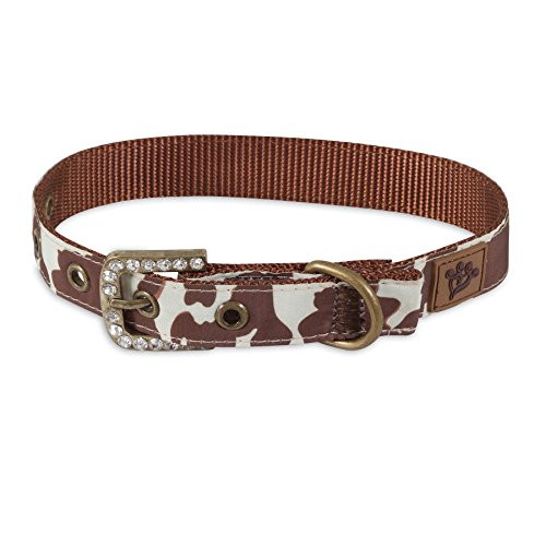 MuttNation Fueled by Miranda Lambert Brown Cowhide Print Custom Fit Dog Collar