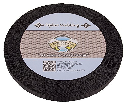 Country Brook Design  Black 12 Inch Heavy Nylon Webbing 20 Yards