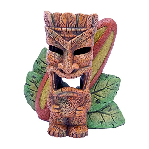 Pen Plax RRT2 Tiki with Surfboard Aquarium Ornament