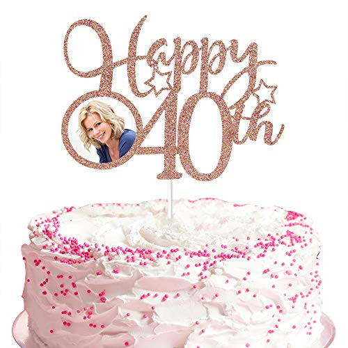 Happy 40th Cake Topper Happy 40th Birthday Cheers to 40 Years Happy 40th Anniversary Hello 40 40th Birthday Party Decoration Supplies  Rose Gold