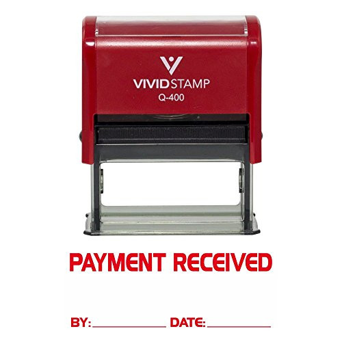 Payment Received by Date Self Inking Rubber Stamp (Red Ink) - X-Large