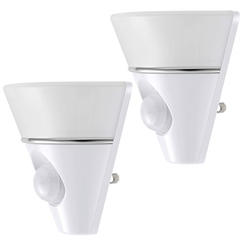 DEWENWILS Motion Sensor Night Light Plug in LED Nightlight, Warm White for Bathroom Hallway Living Room, 2 Pack UL Listed