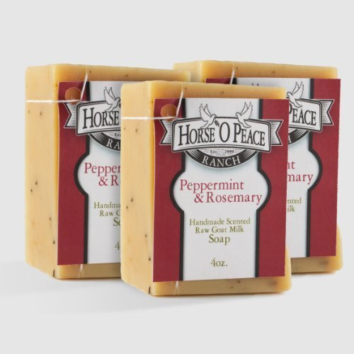 Handmade Herbal 100 Raw Goat Milk Peppermint  Rosemary Soaps 3 Pack Handmade Herbal 100 Raw Goat Milk Peppermint  Rosemary Soaps 3 Pack