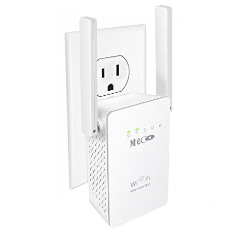 MECO WiFi Range Extender, Wireless Repeater 300Mbps WiFi Signal Amplifier Supports Repeater/Access Point/Router Mode with Two Network Interfaces