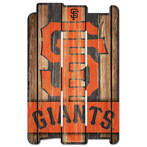 WinCraft MLB San Francisco Giants Wood Fence Sign Black