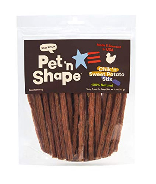 Pet n Shape Chik N Sweet Potato Stix  Made and Sourced in The USAAll Natural Healthy Dog Treat 14 Oz