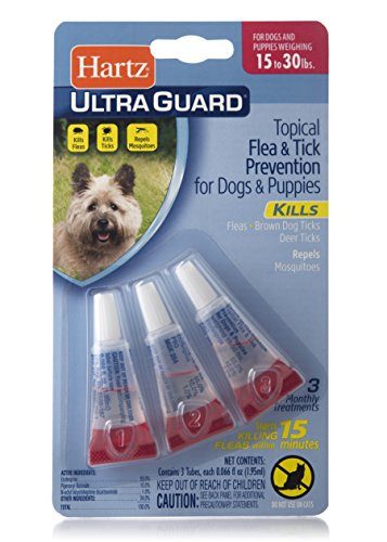 Hartz UltraGuard Flea  Tick Drops For Dogs and Puppies 1630lbs  3 Monthly Treatments