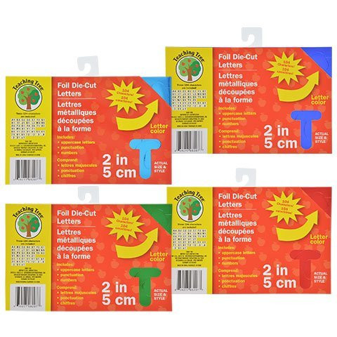 Set of 3 Back to School Toddler Pre-school Elementary School Classroom Teacher Teaching Tree 2" Die-Cut Foil Letters and Numbers