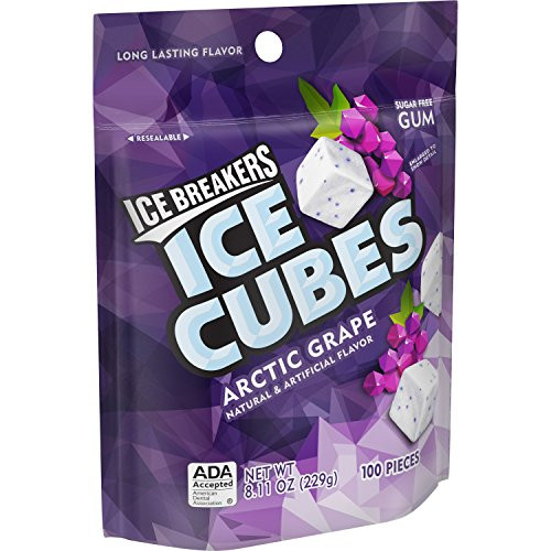 Ice Breakers Ice Cubes Sugar Free Gum Arctic Grape 100 Count
