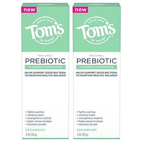 Toms of Maine Prebiotic Anticavity Natural Toothpaste Spearmint 4 oz 2Piece