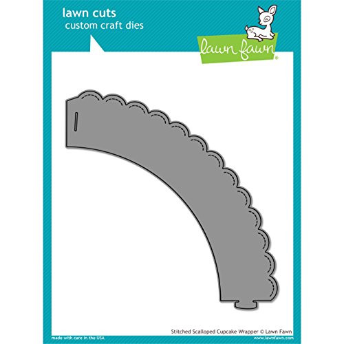 Lawn Fawn Lawn Cuts Custom Craft Die LF854 Stitched Scalloped Cupcake Wrapper