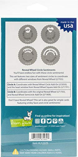 Lawn Fawn Reveal Wheel Circle Sentiments 4x6 Clear Stamp Set LF2225