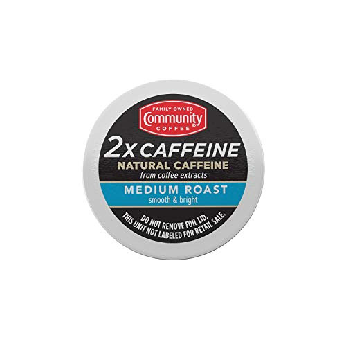 Community Coffee 2X Caffeine Medium Roast 24Count Single Serve Coffee Pods Compatible with Keurig 20 K Cup Brewers 2x Caffeine 24Count