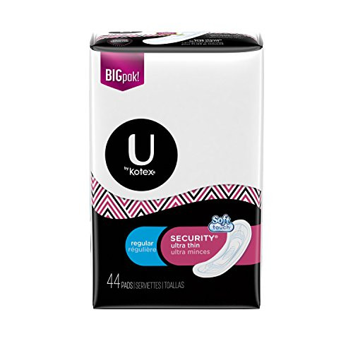 U by Kotex Security Ultra Thin Pads Regular FragranceFree 44 Count