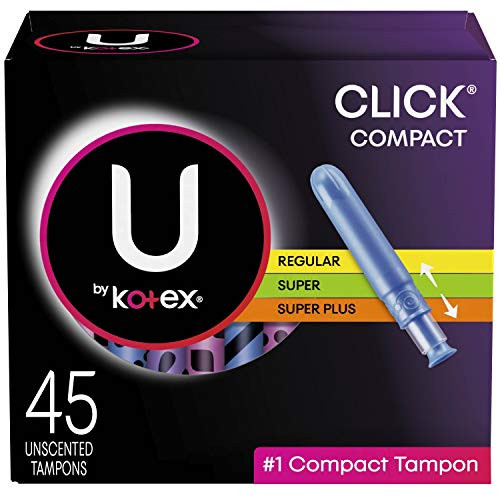 U by Kotex Click Compact Tampons Multipack RegularSuperSuper Plus Absorbency Unscented 45 Count