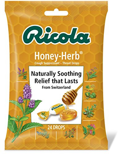 Ricola Cough Suppressant Throat Drops HoneyHerb 24 Drops Fights Coughs Naturally Soothes Throats Naturally Soothing Relief