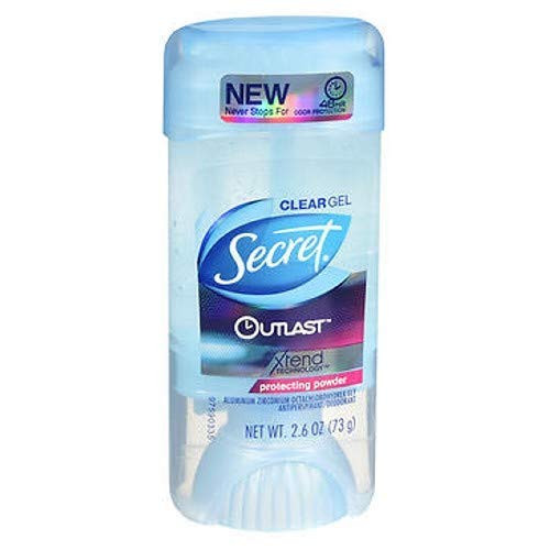 Secret Deodorant Outlast Clear Gel Protecting Powder 26 Ounce 76ml 3 Pack
