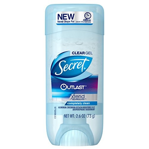 Secret Outlast Antiperspirant and Deodorant Clear Gel Completely Clean  26 Oz Each Pack of 2
