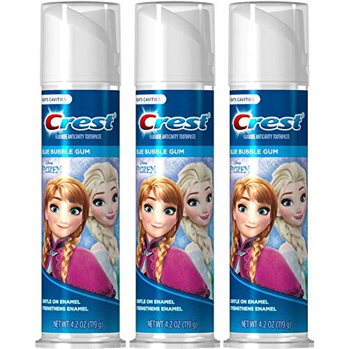 Disneys Frozen Crest Kids Cavity Protection Toothpaste Blue Bubble Gum 42 Ounces Each Value Pack of 3