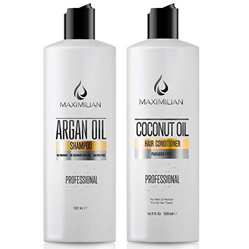 Argan Oil Shampoo and Conditioner by MAXIMILIAN For Poorly Damaged Dry Hair Sulfate and Paraben Free Shampoo and Conditioner Nourishing and Repairing Shampoo and Conditioner 2x169 Fl Oz Argan Oil Shampoo and Conditioner by MAXIMILIAN For Poorly Damaged Dry Hair Sulfate and Paraben Free Shampoo and Conditioner Nourishing and Repairing Shampoo and Conditioner 2x169 Fl Oz