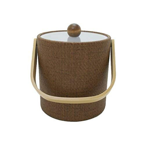 Mr Ice Bucket 3Quart Faux Wicker Ice Bucket Beechwood