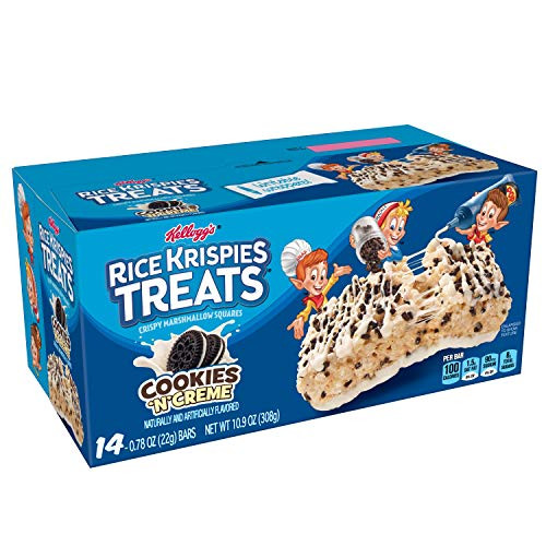 Kelloggs Rice Krispies Treats Crispy Marshmallow Squares Cookies N Crème 109oz Box 14 Count