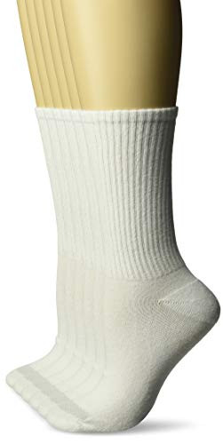 Hanes Womens Crew Socks whitewgrey vent Shoe Size 59